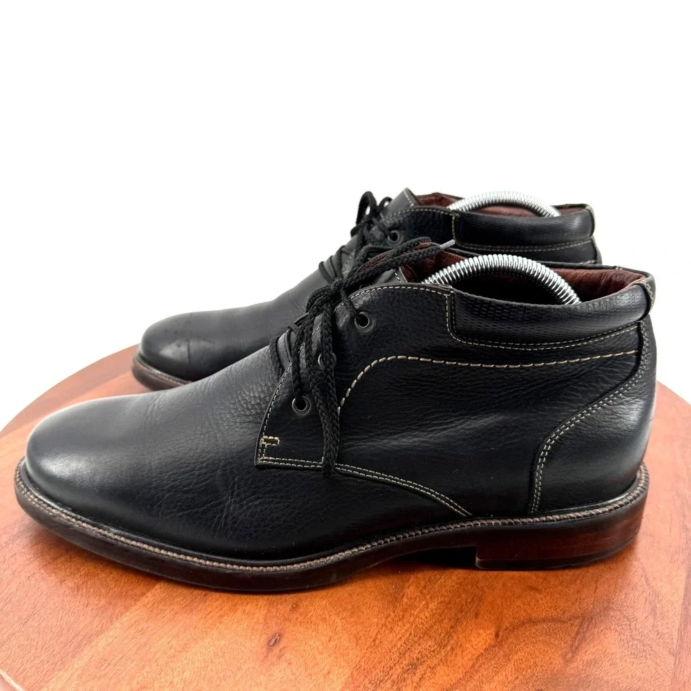 Johnston & Murphy J&M 1850 Chukka Boot Black Leather Lace Up Brazil Men's 10.5M